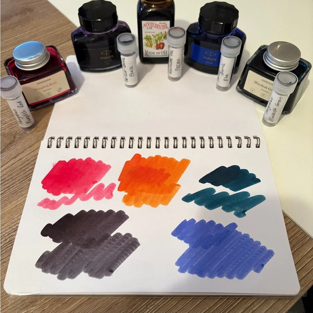 Fountain‎ Pen Ink Samples – 5 Mini Vials | Hongdian Parker Noodler’s Journaling
